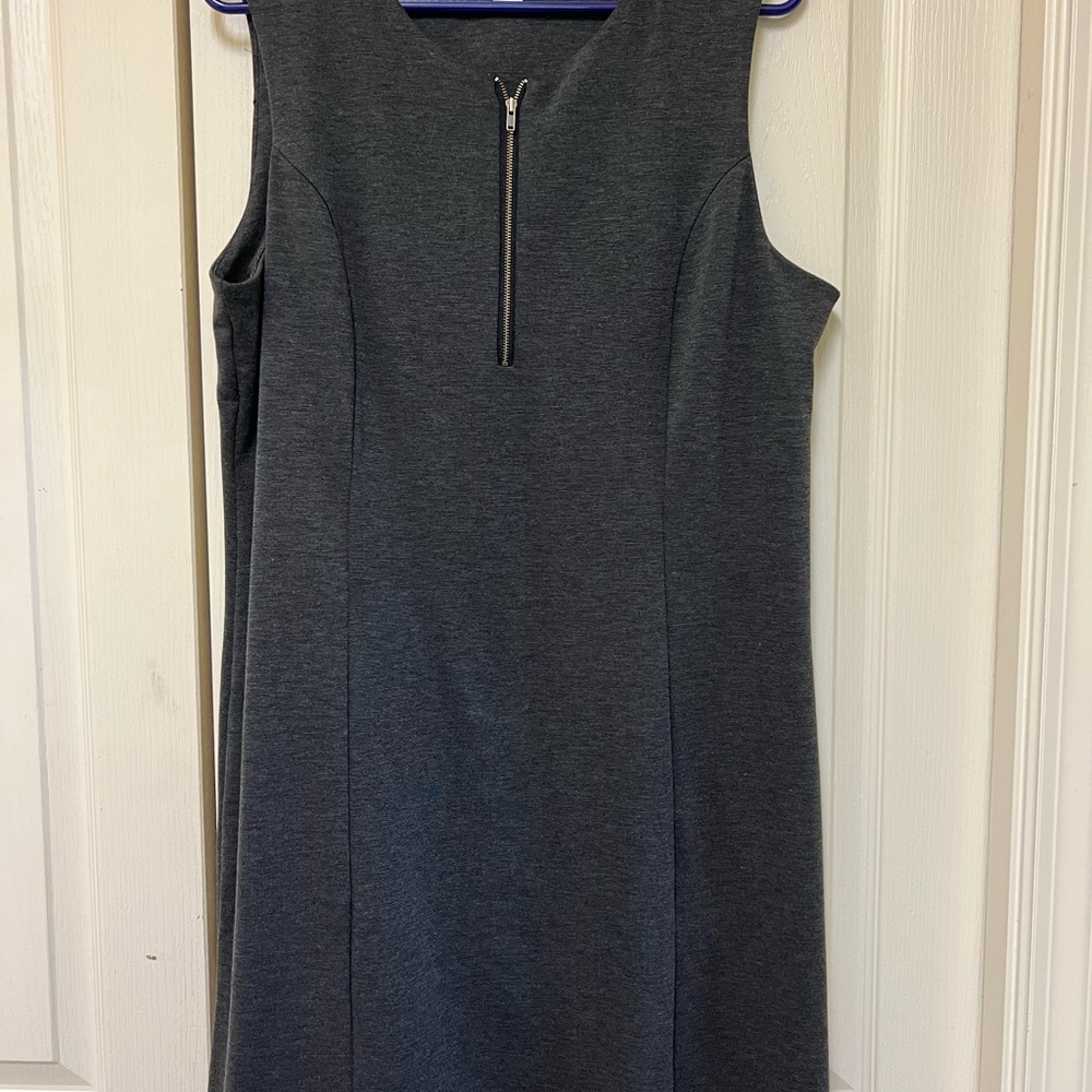 Christopher & Banks Charcoal Sleeveless Mini Dress